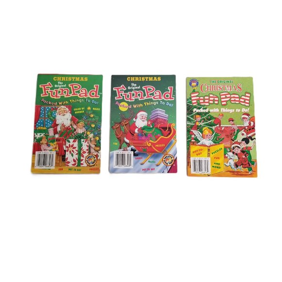 Vintage Original Fun Pad Activity Books Lot of 3 Retro Holiday Puzzle Maze Games - Picture 2 of 6